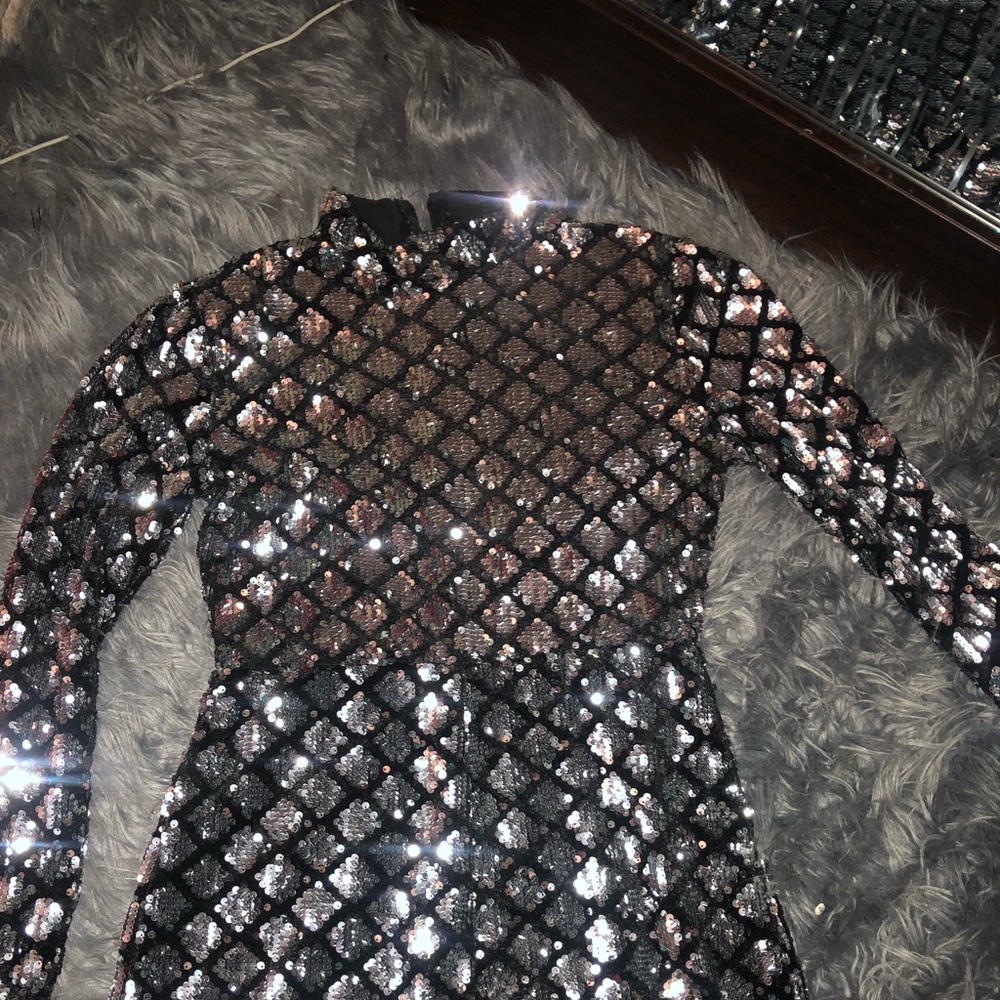 High Neck Sequenced Romper